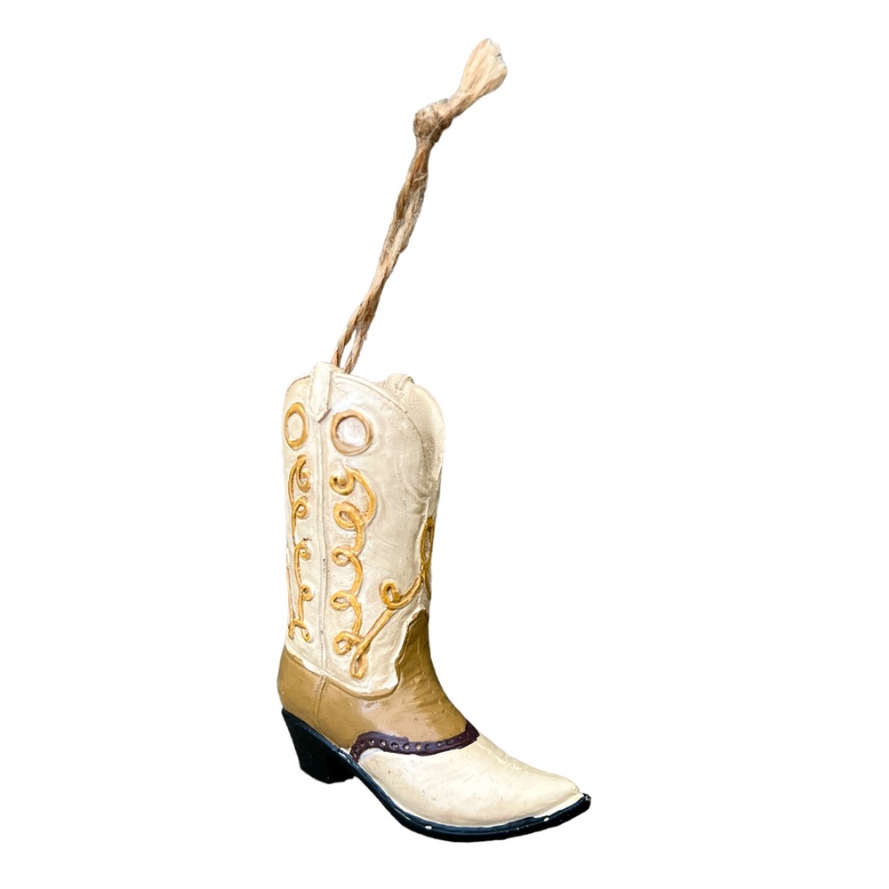 Cowboy Boot Christmas Tree Ornament Holiday Decoration Western Rustic Winter